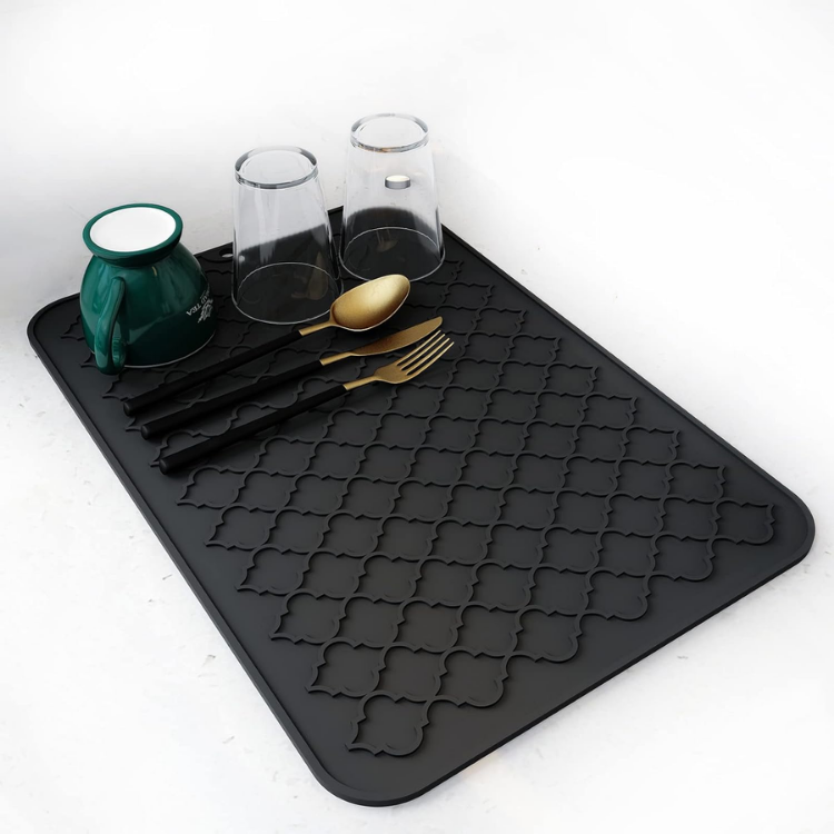 Dish Drying Mats For Kitchen Counter-Silicone Dish Drying Mat-Kitchen Dish Drying Pad Heat Resistant Mat-Kitchen Gadgets