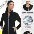 Womens Fitness Sweaty Workout Suit With Silver-Coated Stand Collar Cardigan