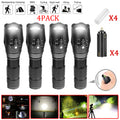 4 Pack High Powered LED Flashlight Super Bright Work Light Torch Camping Lamp