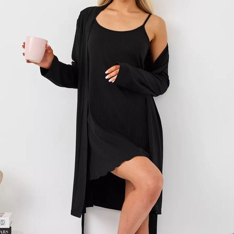 Simple Women's Suspender Nightdress Sexy Home Two-piece Set