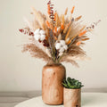 84-Piece Fall Dried Flower Bouquet – Boho Fall Decor With Pampas Grass, Cotton, And Orange Rabbit Tails – Fall Flower Ar